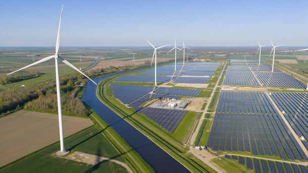 Aerial View of Zonnepark Eekerpolder in Groningen Aerial View of Zonnepark Eekerpolder in Groningen