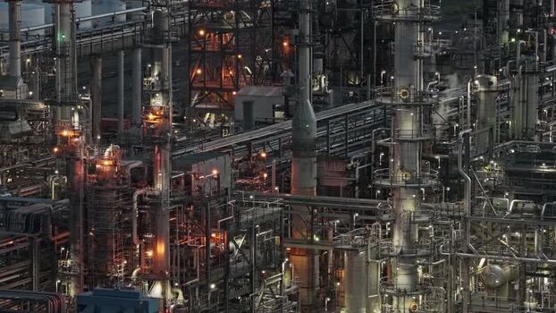 Aerial view of Suncor Energy refinery in Colorado United States.