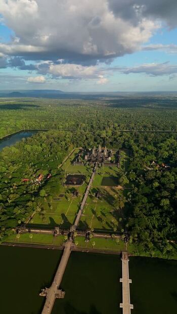 Aerial view of Angkor Wat temple complex Cambodia. Aerial view of Angkor Wat temple complex Cambodia.