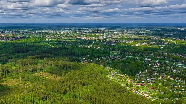 Aerial view of forests and residential areas in Latvia. Aerial view of forests and residential areas in Latvia.