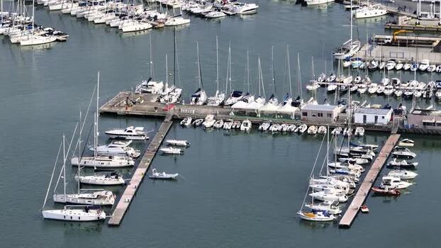 Aerial view of the marina in San Benedetto del Tronto Italy.