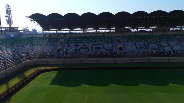 Aerial view of Maguwoharjo Stadium in Kecamatan Depok Indonesia.
