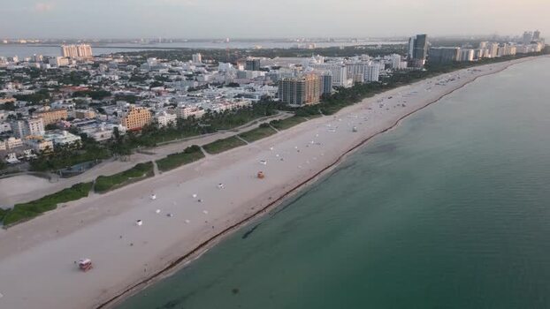 Aerial view of Miami Beach coastline United States. Aerial view of Miami Beach coastline United States.