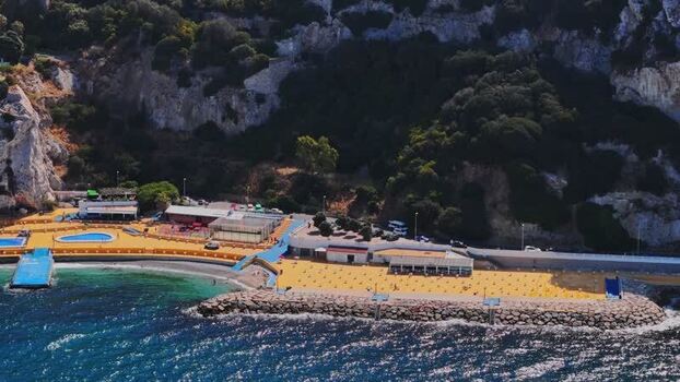 Aerial view of Rosia Bay Gibraltar.