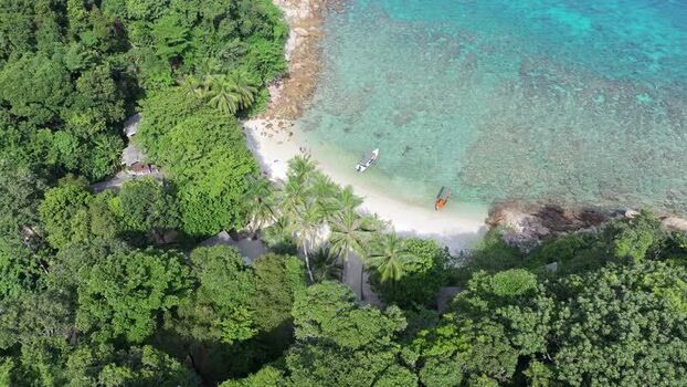 Aerial view of Perhentian Islands beach in Malaysia. Aerial view of Perhentian Islands beach in Malaysia.
