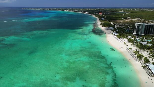 Aerial view of Grand Cayman beach Cayman Islands. Aerial view of Grand Cayman beach Cayman Islands.