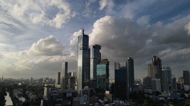 Aerial view of modern skyscrapers in Jakarta Indonesia. Aerial view of modern skyscrapers in Jakarta Indonesia.