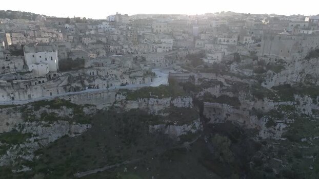 Aerial view of Sassi di Matera Italy.