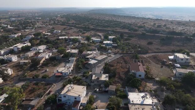 Aerial view of a rural village in Famagusta Northern Cyprus.