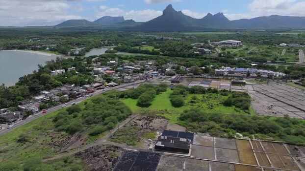 Aerial view of Salines de Yemen Tamarin in Tamarin Mauritius. Aerial view of Salines de Yemen Tamarin in Tamarin Mauritius.