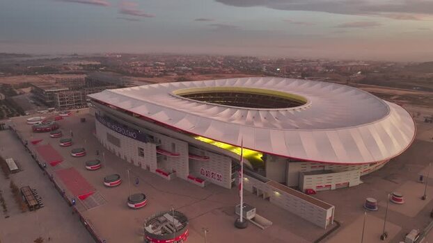 Aerial view of Riyadh Air Metropolitano Stadium in Madrid Spain.