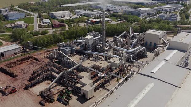 Aerial view of an industrial factory complex in Jihlava Czechia. Aerial view of an industrial factory complex in Jihlava Czechia.