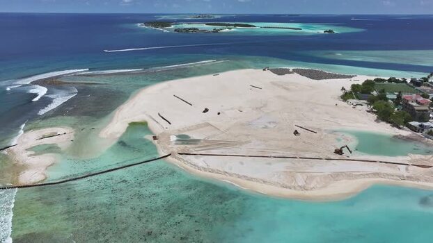 Aerial view of land reclamation on Gulhi island Maldives. Aerial view of land reclamation on Gulhi island Maldives.
