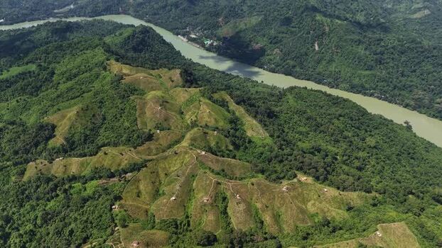 Aerial view of Shita Pahar hills and river Bangladesh. Aerial view of Shita Pahar hills and river Bangladesh.