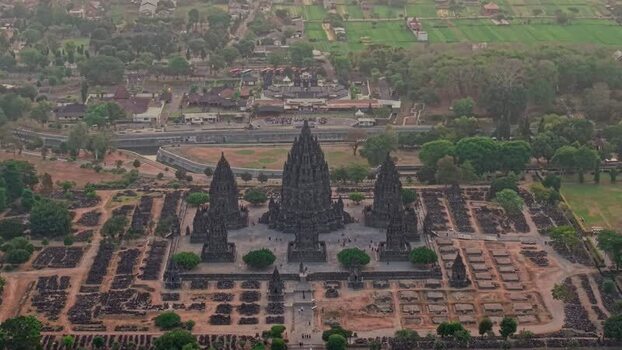 Aerial view of Prambanan Temple Indonesia. Aerial view of Prambanan Temple Indonesia.
