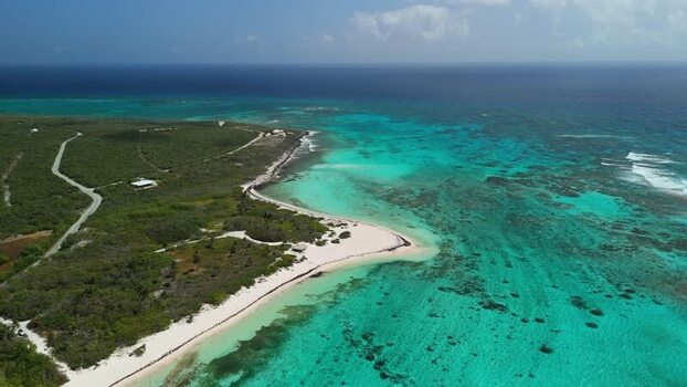 Aerial view of Grand Cayman coastline Cayman Islands. Aerial view of Grand Cayman coastline Cayman Islands.