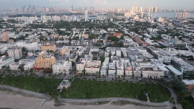 Aerial view of Miami Beach urban architecture United States. Aerial view of Miami Beach urban architecture United States.