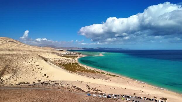 Aerial view of Playa del Matorral and turquoise waters Spain. Aerial view of Playa del Matorral and turquoise waters Spain.