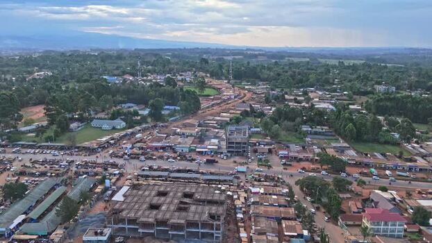 Aerial view of Kiminini Market in Trans Nzoia County Kenya.
