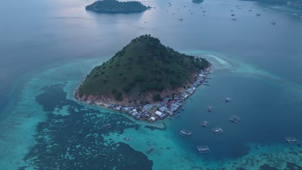 Aerial view of Pulau Kelor island in Indonesia. Aerial view of Pulau Kelor island in Indonesia.
