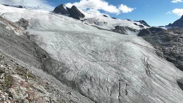 Aerial view of the Rutor Glacier in the Aosta Valley Italy. Aerial view of the Rutor Glacier in the Aosta Valley Italy.