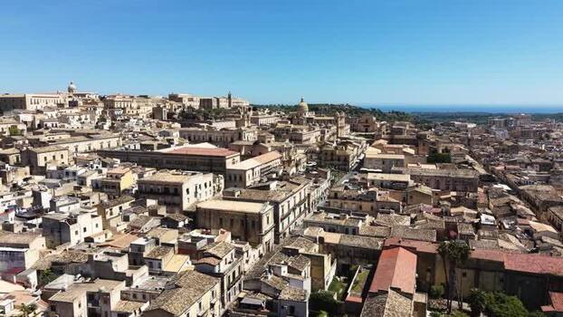 Aerial view of the historic baroque city of Noto Sicily Italy. Aerial view of the historic baroque city of Noto Sicily Italy.
