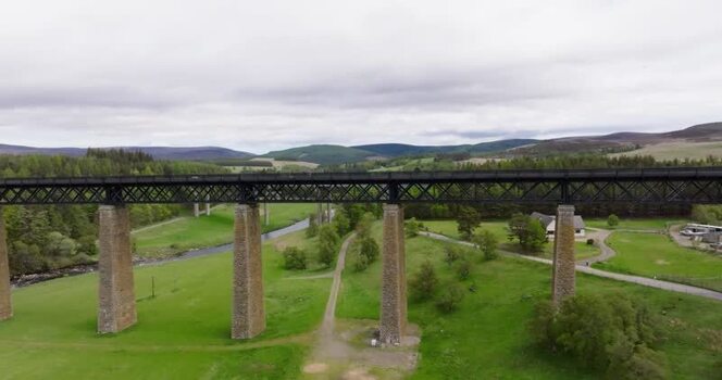 Aerial view of Findhorn Bridge viaduct in Scotland United Kingdom. Aerial view of Findhorn Bridge viaduct in Scotland United Kingdom.