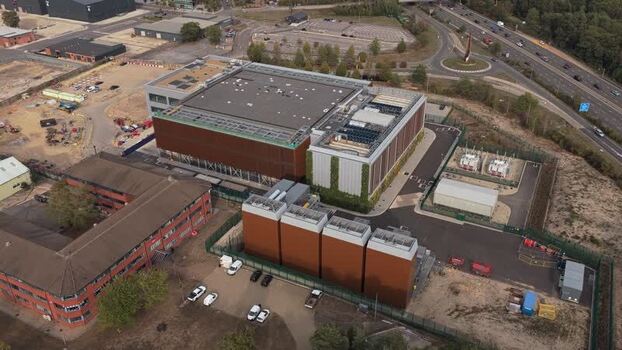 Aerial view of Ark Data Centres at Longcross Park United Kingdom. Aerial view of Ark Data Centres at Longcross Park United Kingdom.