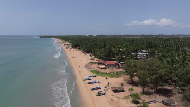Aerial view of Trincomalee beach and coastline Sri Lanka.