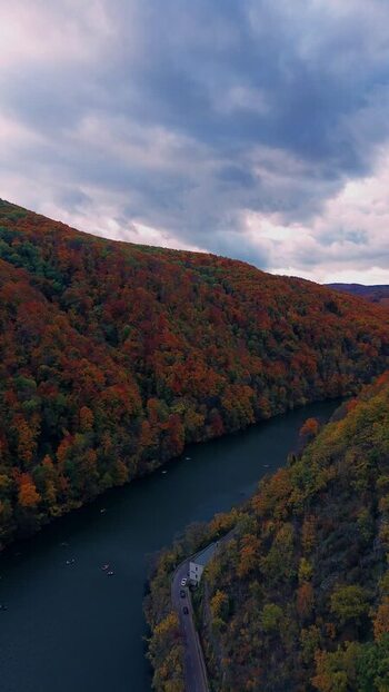 Aerial view of Hamori Lake and autumn forests in Miskolc Hungary. Aerial view of Hamori Lake and autumn forests in Miskolc Hungary.