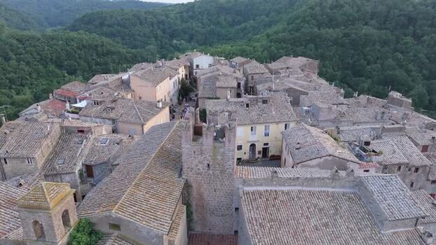 Aerial view of the historic hilltop village of Calcata Italy. Aerial view of the historic hilltop village of Calcata Italy.