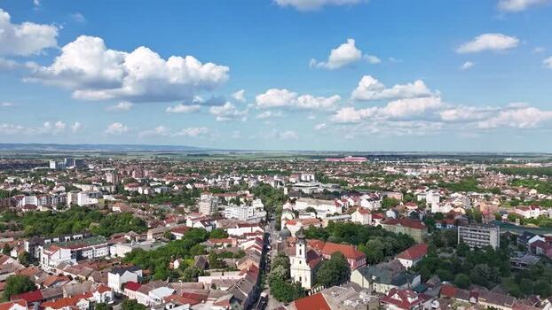 Aerial view of Sremska Mitrovica city and church tower Serbia. Aerial view of Sremska Mitrovica city and church tower Serbia.