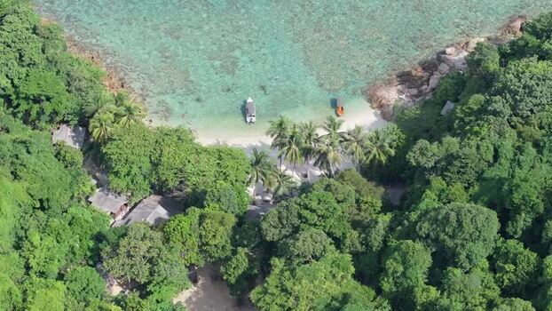 Aerial view of Perhentian Islands beach and boats Malaysia. Aerial view of Perhentian Islands beach and boats Malaysia.