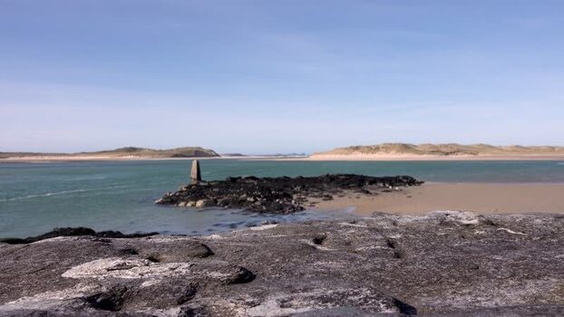 Aerial view of Ballyness Bay and sandy dunes Ireland. Aerial view of Ballyness Bay and sandy dunes Ireland.
