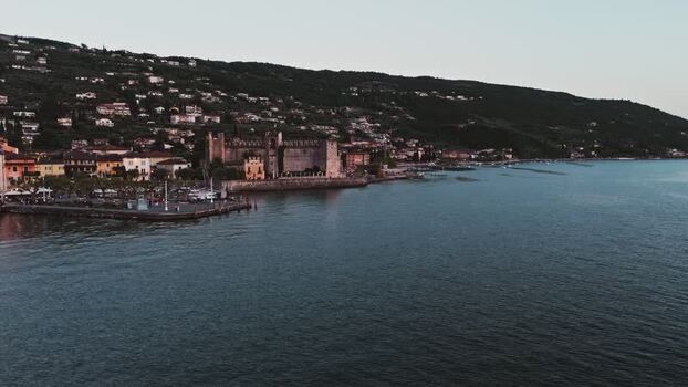 Aerial view of Lake Garda and the town of Limone sul Garda Italy. Aerial view of Lake Garda and the town of Limone sul Garda Italy.
