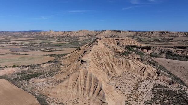 Aerial view of Bardenas Reales in Navarre Spain.