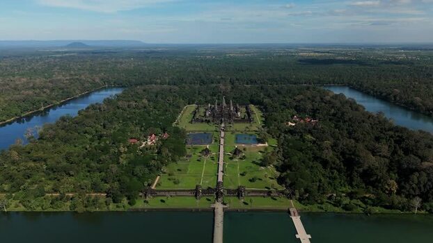 Aerial view of Angkor Wat temple complex Cambodia. Aerial view of Angkor Wat temple complex Cambodia.