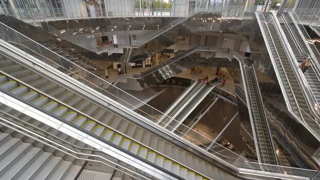 View of Gare Gustave Roussy Villejuif station interior France. View of Gare Gustave Roussy Villejuif station interior France.