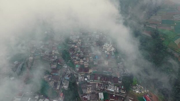 Aerial view of Nepal Van Java village in Magelang Indonesia. Aerial view of Nepal Van Java village in Magelang Indonesia.