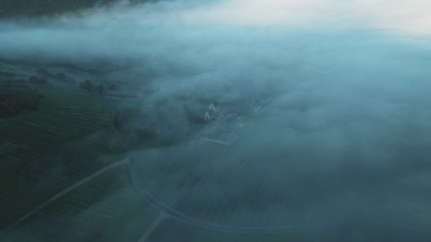 Aerial view of roads and fields France.