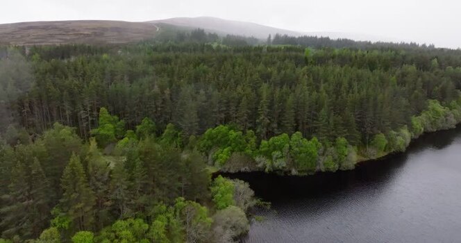 Aerial view of the River Findhorn and dense forest United Kingdom. Aerial view of the River Findhorn and dense forest United Kingdom.