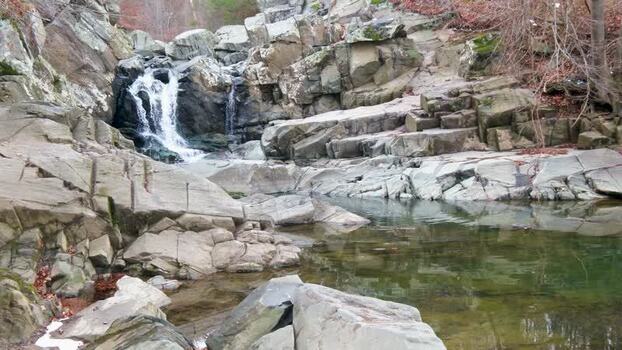 View of a waterfall at Scott s Run Nature Preserve United States. View of a waterfall at Scott s Run Nature Preserve United States.