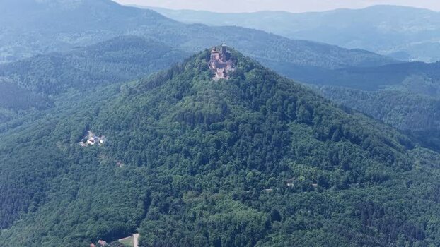 Aerial view of Haut Koenigsbourg Castle France.