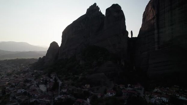 Aerial view of Meteora rock formations in Trikala Greece. Aerial view of Meteora rock formations in Trikala Greece.