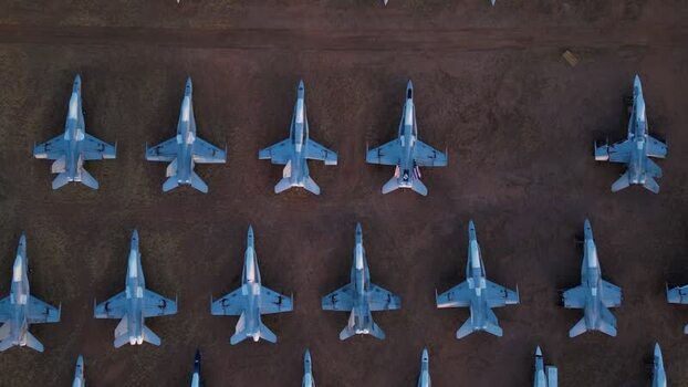 Aerial view of aircraft storage United States. Aerial view of aircraft storage United States.