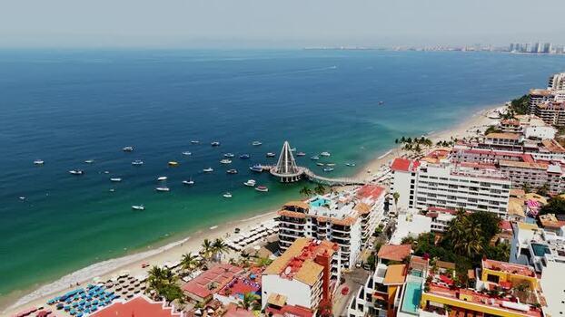 Aerial view of Los Muertos Pier Mexico.