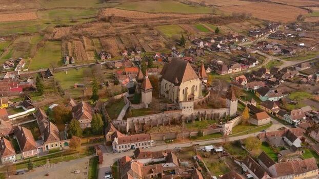 Aerial view of Biertan Fortified Church Romania. Aerial view of Biertan Fortified Church Romania.