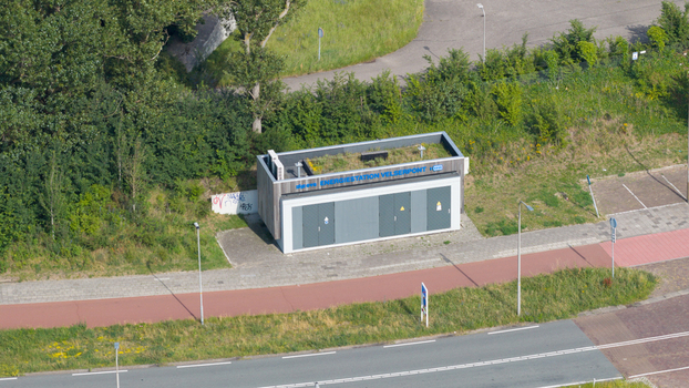 Velsen Noord Netherlands 20 June 2026 Aerial view of the Ferry Velsen Noord Electric Ferry emission free public transport. Velsen Noord Netherlands 20 June 2026 Aerial view of the Ferry Velsen Noord Electric Ferry emission free public transport.