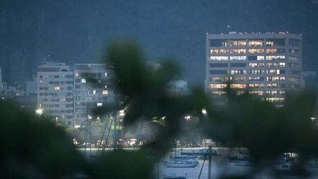 View of Aterro do Flamengo buildings at night Brazil. View of Aterro do Flamengo buildings at night Brazil.