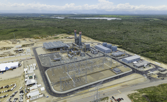 Aerial view of the Manzanillo Power Plant with its electrical substation and industrial facilities in Pepillo Salcedo Monte Cristi Province Dominican Republic. Aerial view of the Manzanillo Power Plant with its electrical substation and industrial facilities in Pepillo Salcedo Monte Cristi Province Dominican Republic.